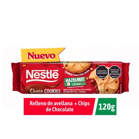 Galletas Choco Cookies NESTLÉ® rellenas de avellana y chips