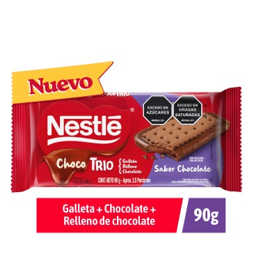 Chocolate Choco Trio NESTLÉ® con galleta y relleno sabor chocolate