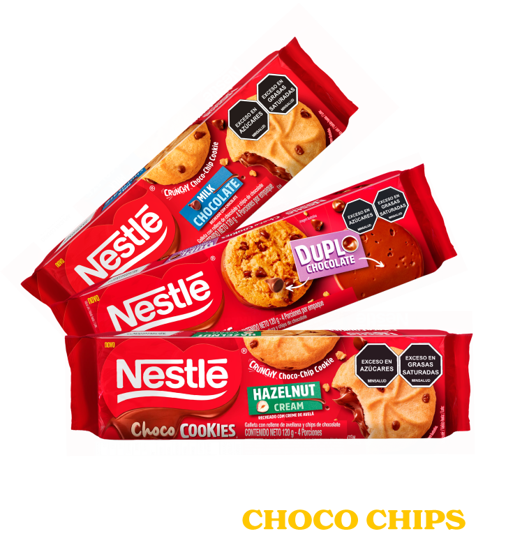 Galletas Choco Cookies NESTLÉ® con relleno y chips de chocolate