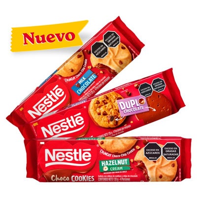 Galletas Choco Cookies NESTLÉ® con relleno y chips de chocolate