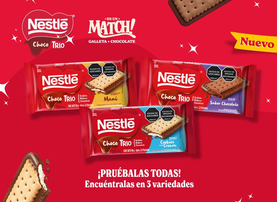 Nestlé® ChocoTrio - Es un Match Galleta + Chocolate