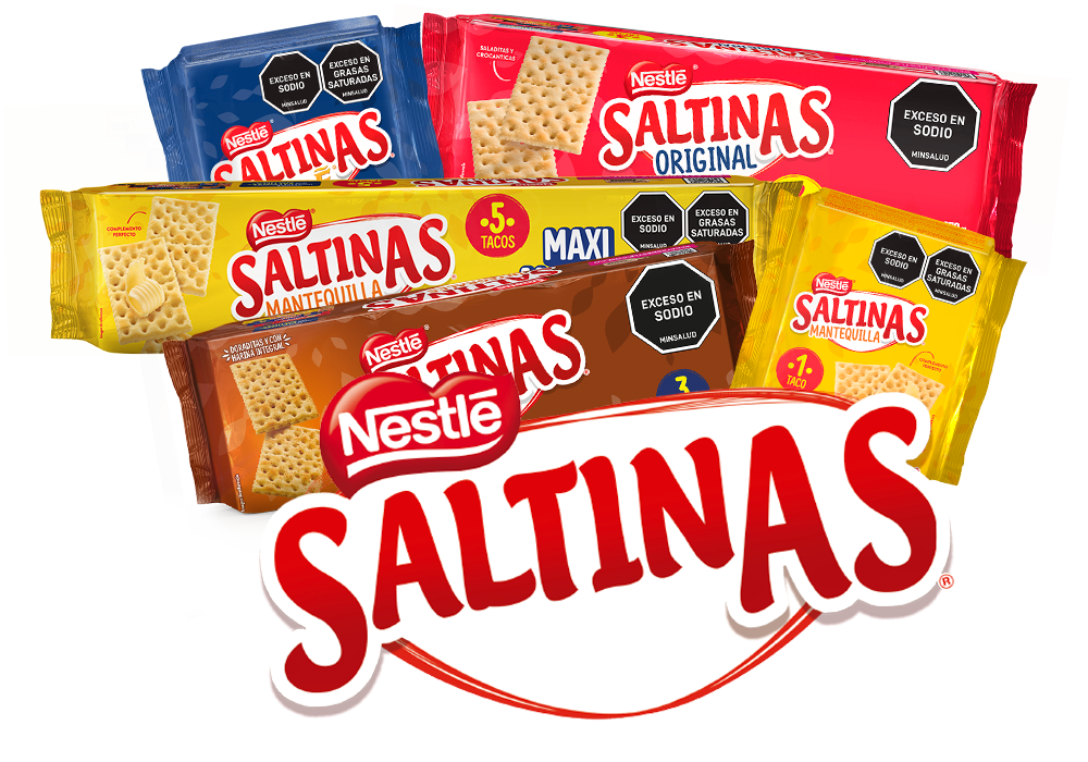Imagen los diferentes sabores  y presentaciones de galletas Saltinas®