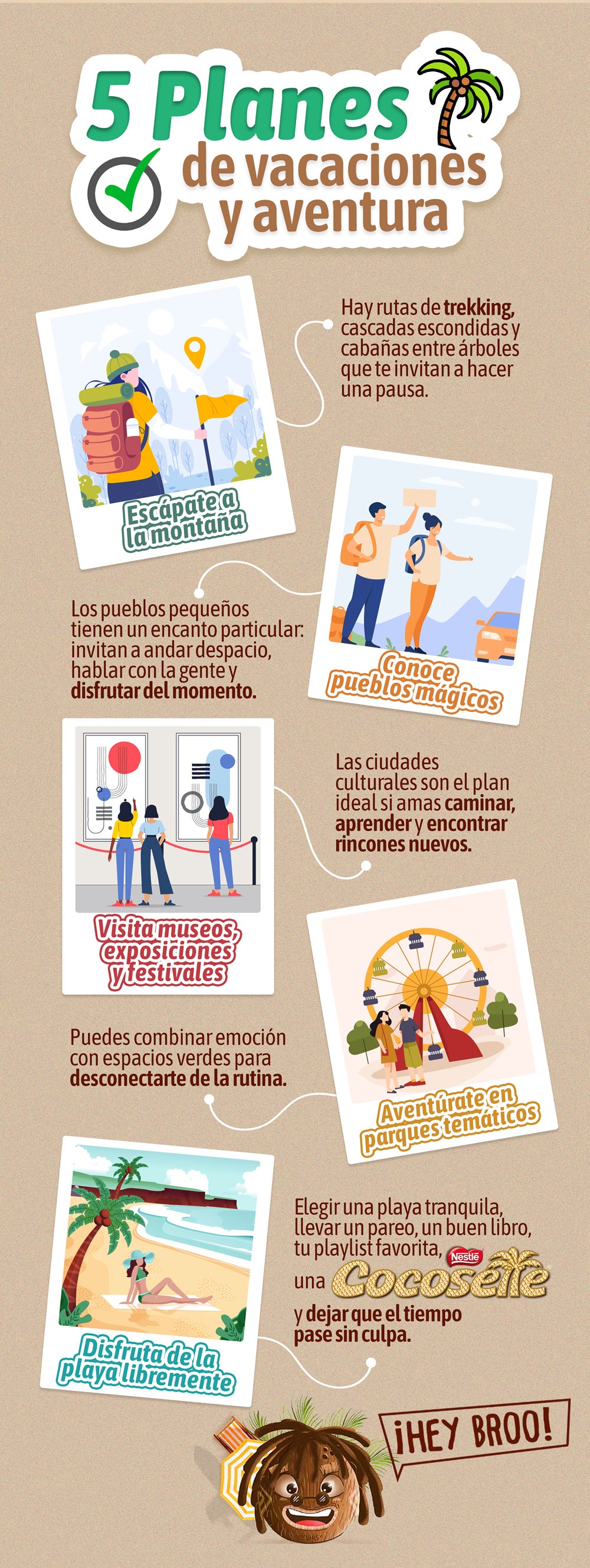 Infografía de planes de vacaciones