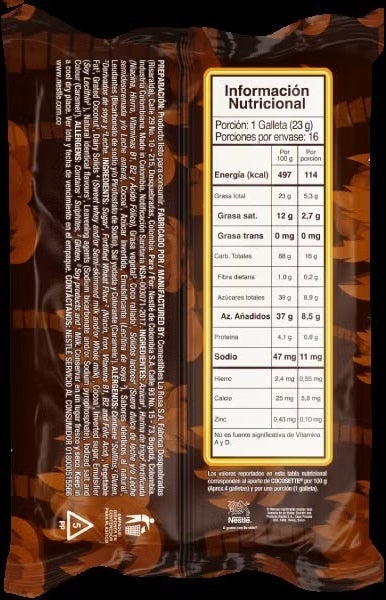 Tabla nutricional de COCOSETTE para un consumo responsable