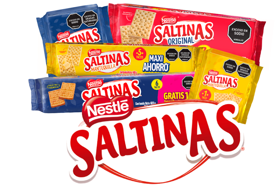 Imagen los diferentes sabores  y presentaciones de galletas Saltinas®