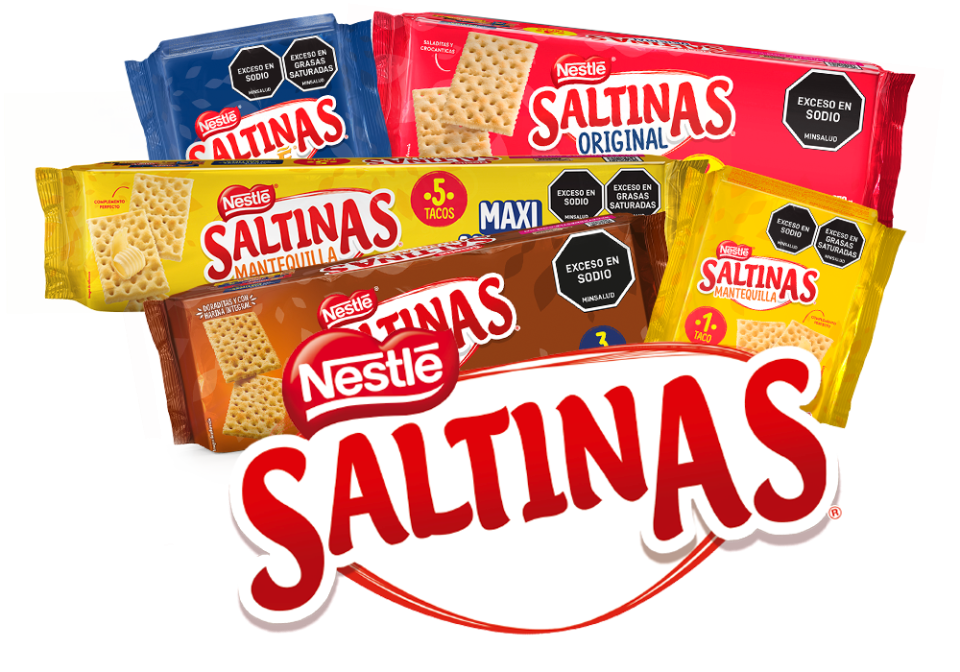 Imagen los diferentes sabores  y presentaciones de galletas Saltinas®