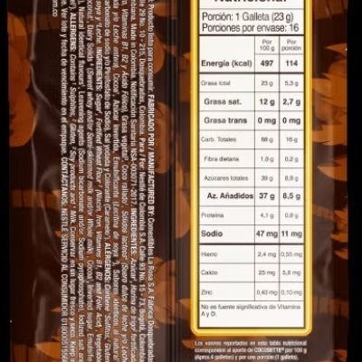 Tabla nutricional de COCOSETTE para un consumo responsable